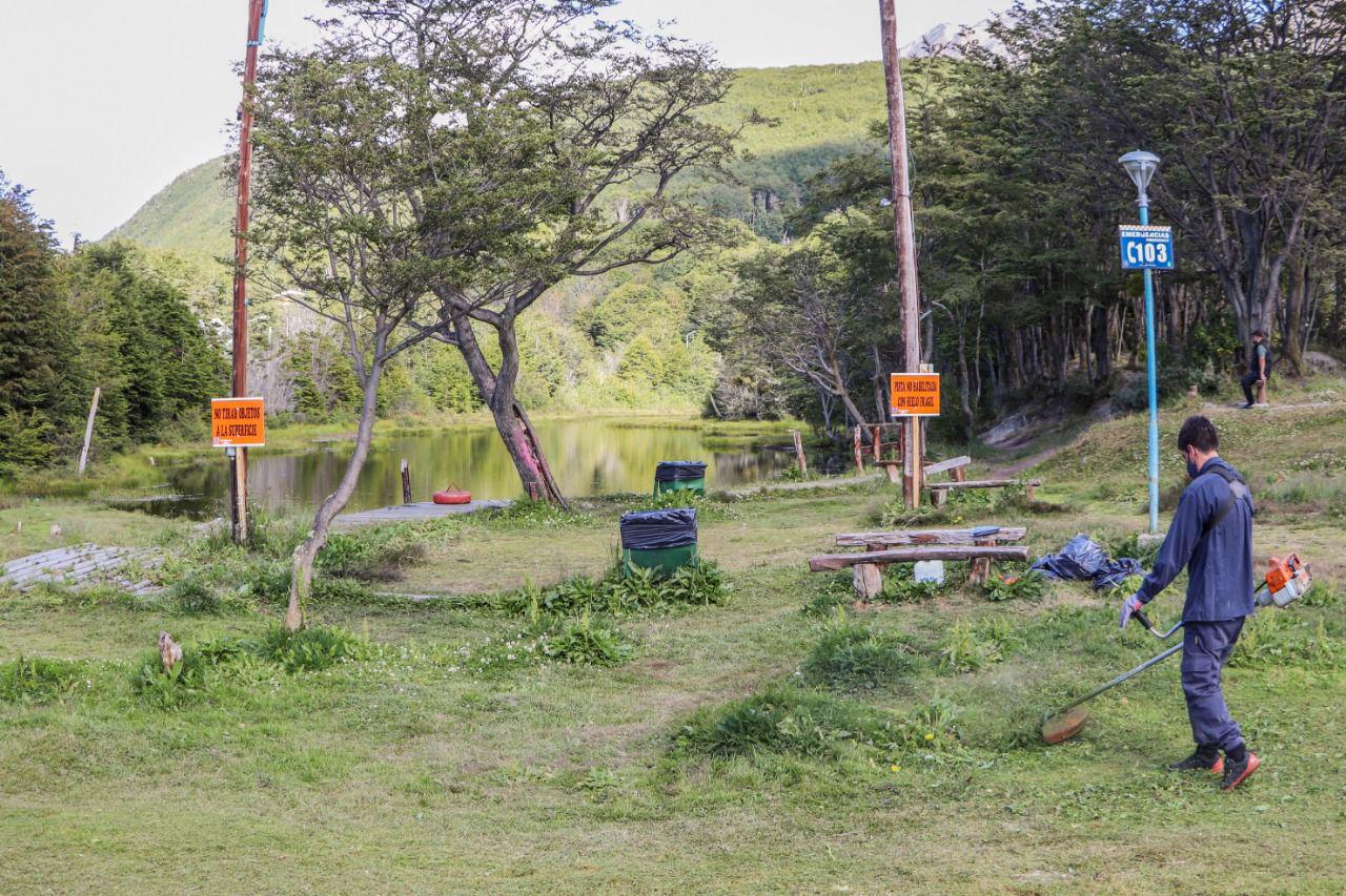 Laguna del Diablo corte césped