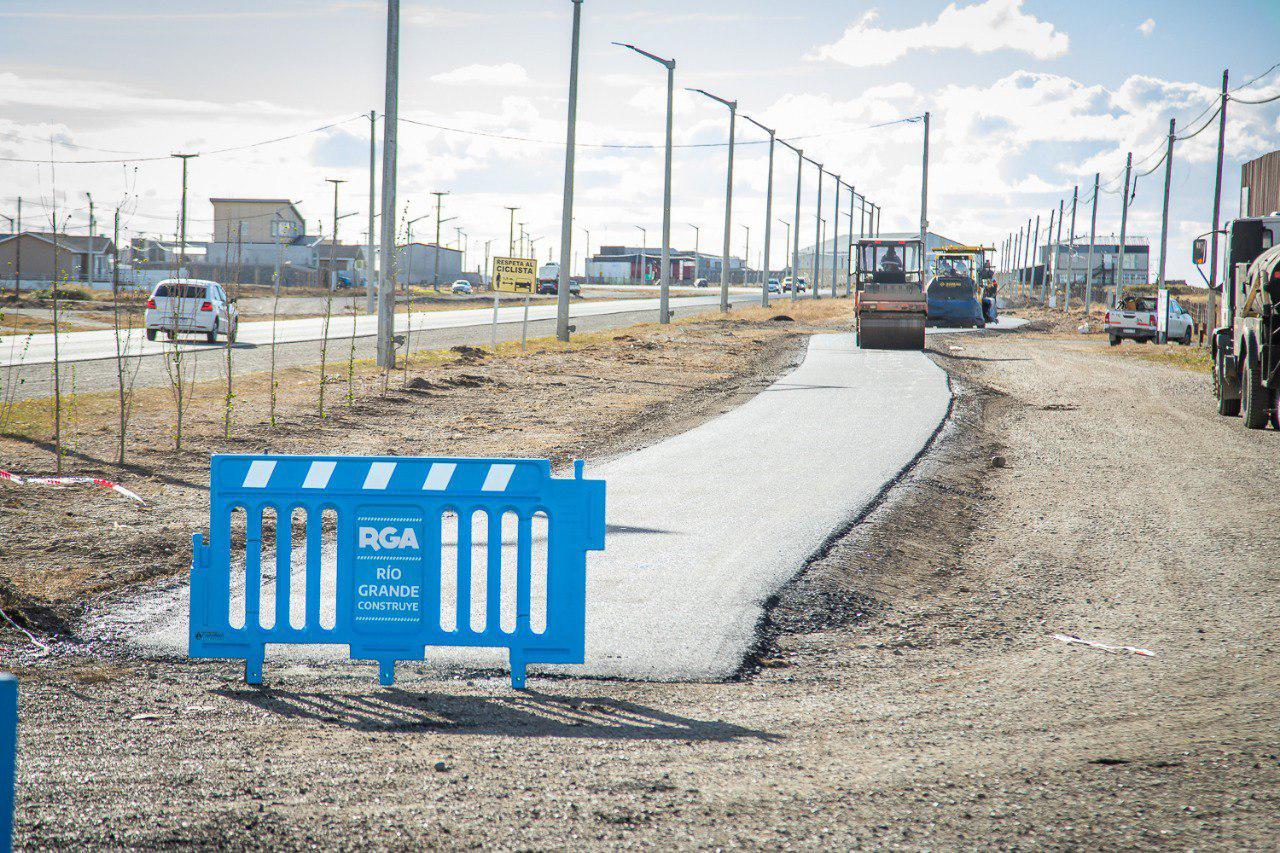Bicisenda Río Grande construcción