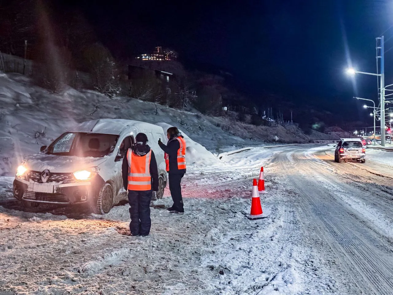 Control tránsito nieve Ushuaia 