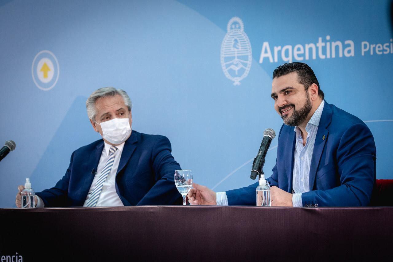 Vuoto y presidente Alberto Fernández